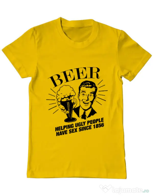 Tricou ADLER barbat Helping beer Galben