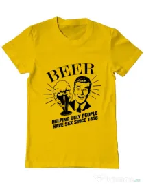 Tricou ADLER barbat Helping beer Galben