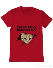 Tricou ADLER barbat Ceiling cat Rosu