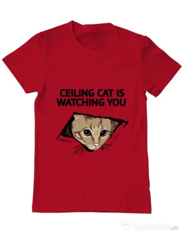 Tricou ADLER barbat Ceiling cat Rosu
