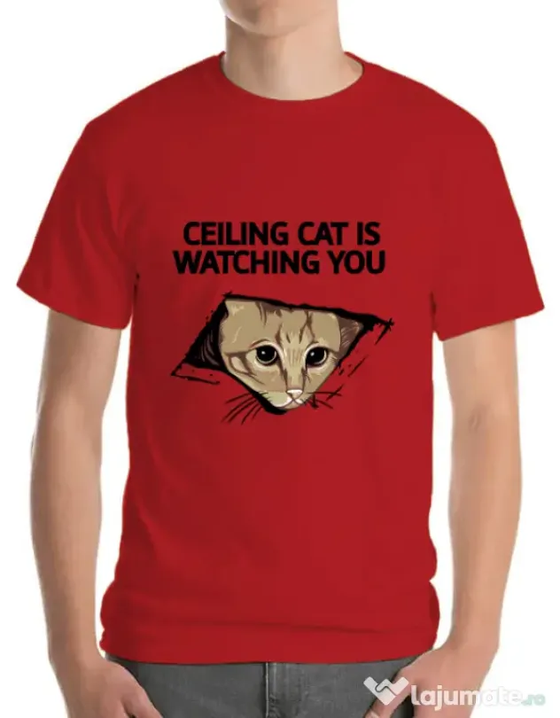 Tricou ADLER barbat Ceiling cat Rosu