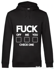 Hoodie barbat cu gluga Check one Negru