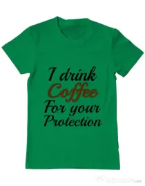 Tricou ADLER barbat Coffee for your protection Verde mediu