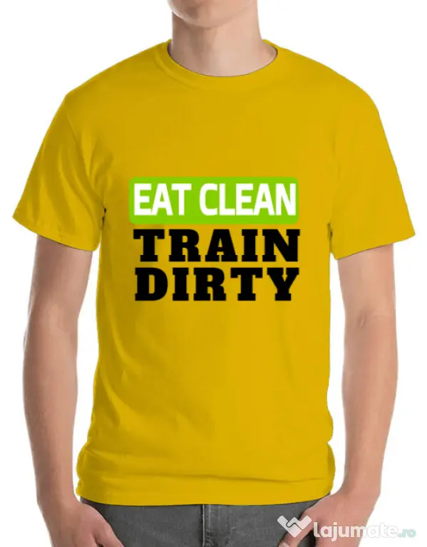 Tricou ADLER barbat Eat clean Galben