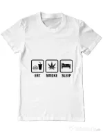 Tricou ADLER barbat Eat smoke sleep Alb
