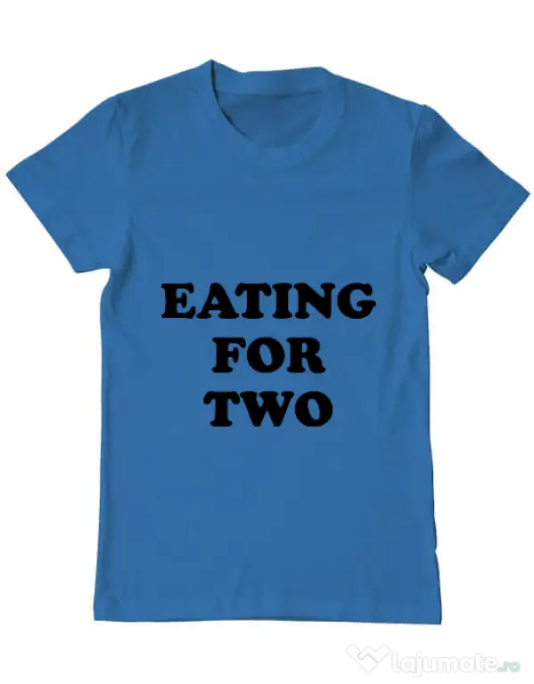 Tricou ADLER barbat Eating for two Albastru azuriu