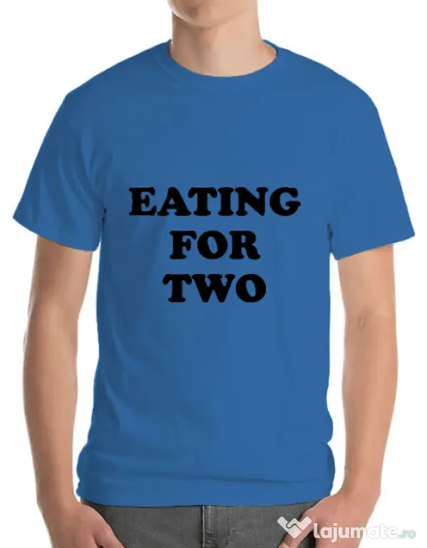 Tricou ADLER barbat Eating for two Albastru azuriu