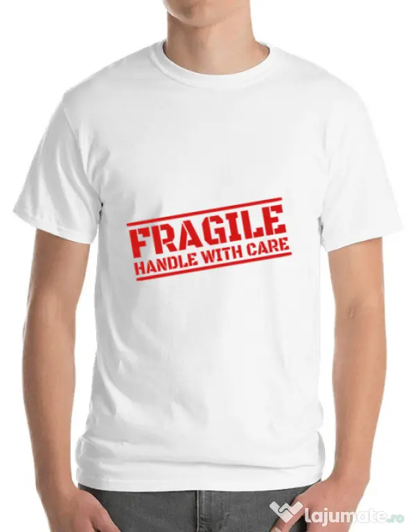 Tricou ADLER barbat Fragile Alb