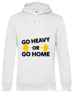 Hoodie barbat cu gluga Go heavy or go home Alb