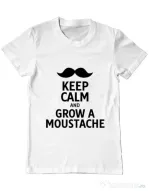 Tricou ADLER barbat Grow a moustache Alb