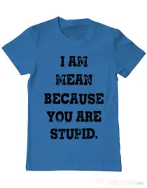 Tricou ADLER barbat I am mean Albastru azuriu