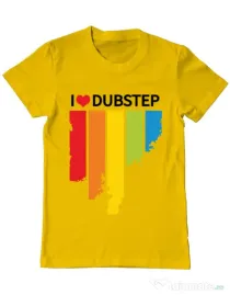 Tricou ADLER barbat I love dubstep Galben