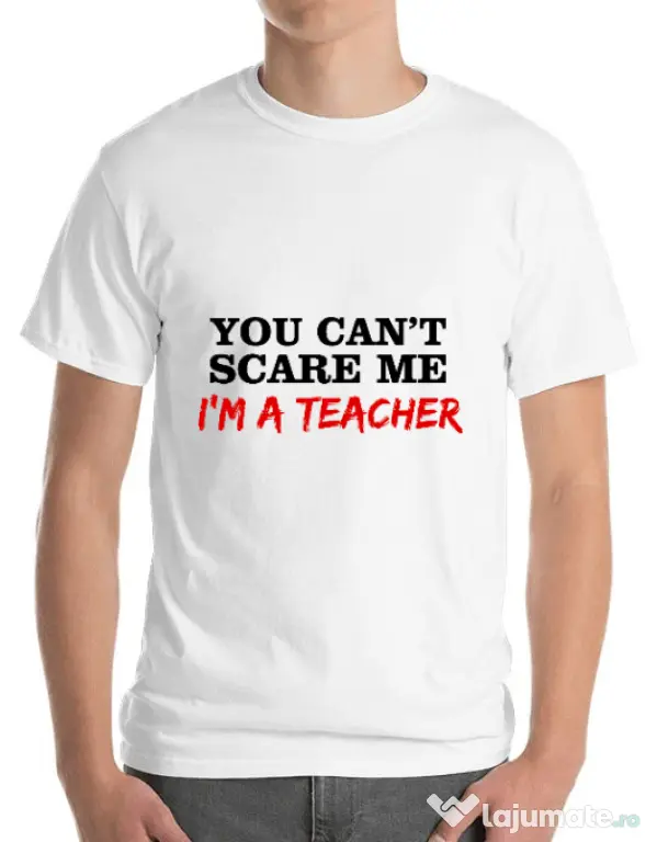 Tricou ADLER barbat I'm a teacher Alb