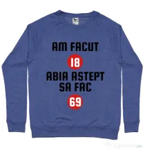 Bluza ADLER barbat Am facut 18 ani Albastru melanj