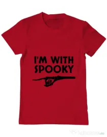 Tricou ADLER barbat I'm with spooky Rosu