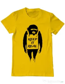 Tricou ADLER barbat Keep it real Galben
