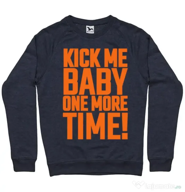 Bluza ADLER barbat Kick me baby Denim inchis