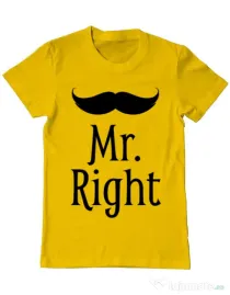 Tricou ADLER barbat Mr. right Galben