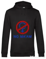 Hoodie barbat cu gluga No ma'am Negru