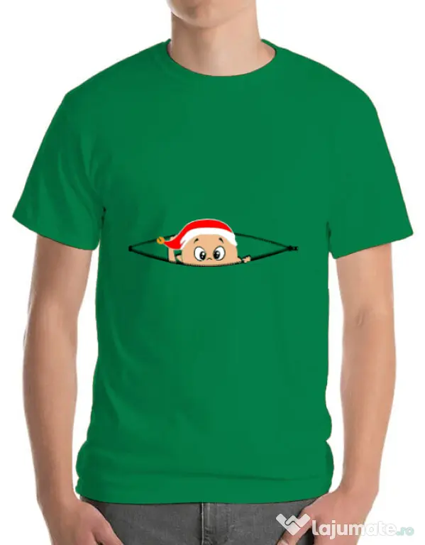 Tricou ADLER barbat Peek a boo winter Verde mediu