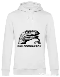 Hoodie barbat cu gluga Philosoraptor Alb