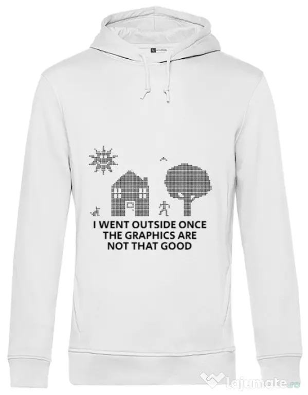 Hoodie barbat cu gluga Reality graphics Alb