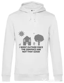 Hoodie barbat cu gluga Reality graphics Alb
