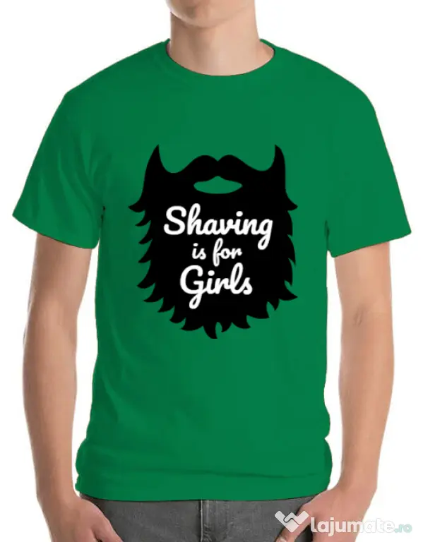 Tricou ADLER barbat Shaving is for girls Verde mediu