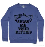 Bluza ADLER barbat Show me your kitties Albastru melanj