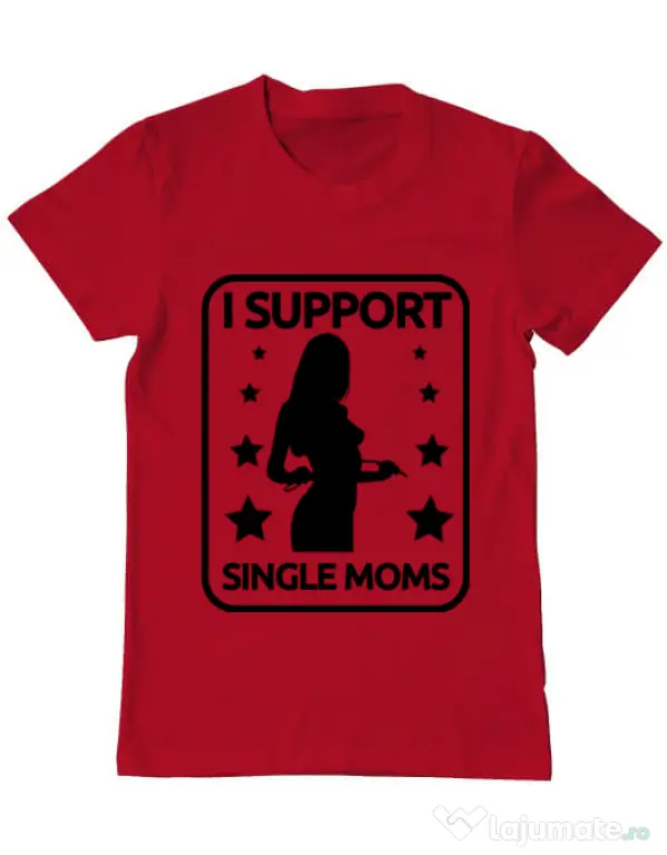 Tricou ADLER barbat I support single moms Rosu