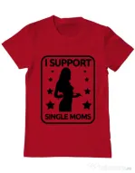 Tricou ADLER barbat I support single moms Rosu