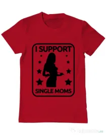Tricou ADLER barbat I support single moms Rosu