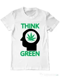 Tricou ADLER barbat Think green Alb