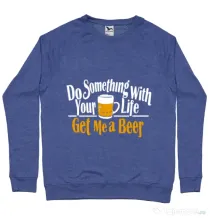 Bluza ADLER barbat Get me a beer Albastru melanj