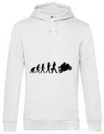 Hoodie barbat cu gluga Evolution - motorcycle Alb