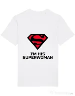 Tricou STANLEY STELLA barbat I'm his superwoman Alb