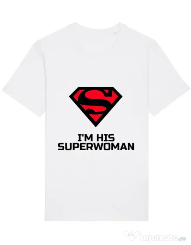 Tricou STANLEY STELLA barbat I'm his superwoman Alb