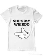 Tricou ADLER barbat She's my weirdo Alb