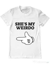 Tricou ADLER barbat She's my weirdo Alb