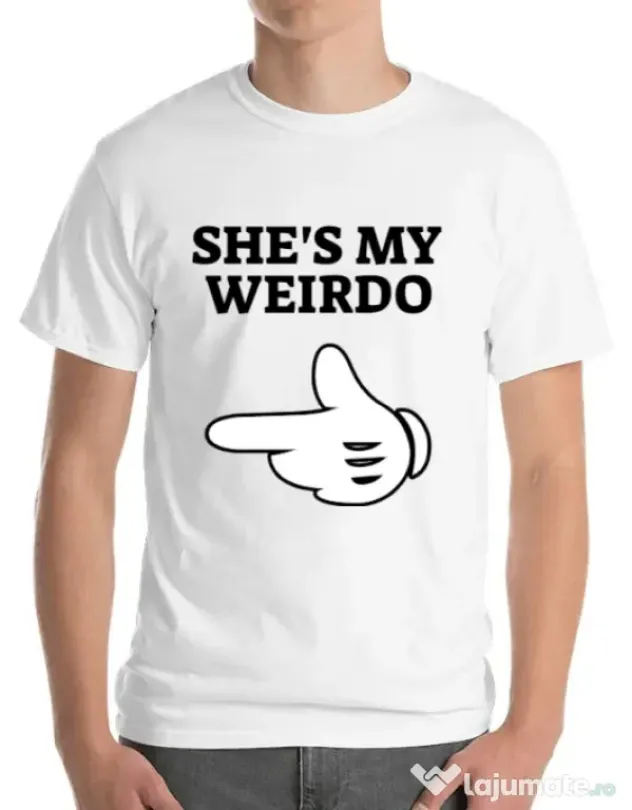 Tricou ADLER barbat She's my weirdo Alb