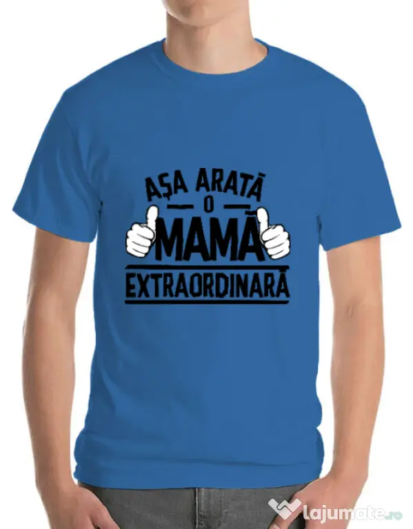 Tricou ADLER barbat O mama extraordinara Albastru azuriu