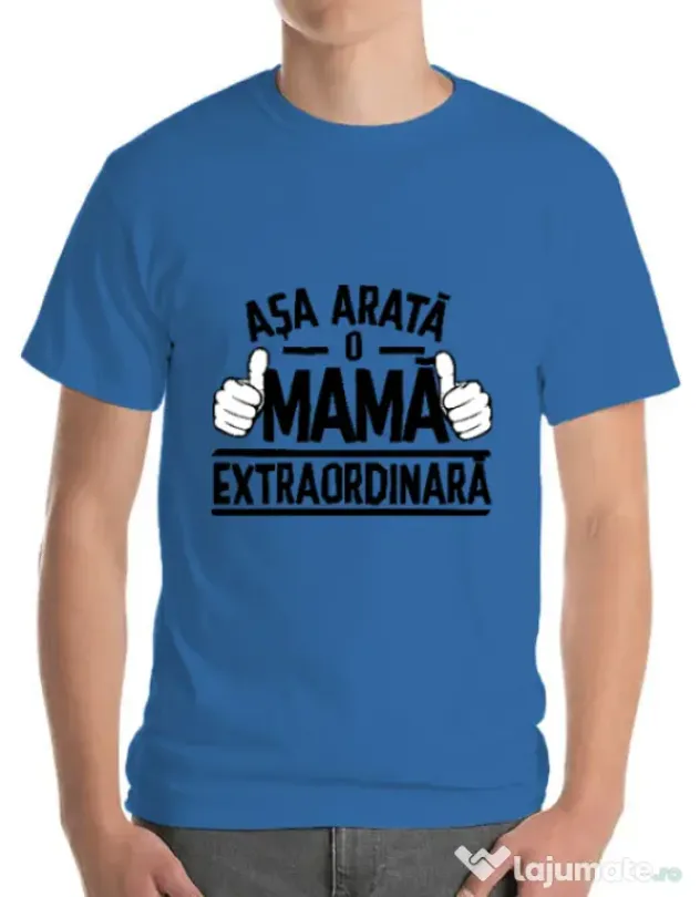 Tricou ADLER barbat O mama extraordinara Albastru azuriu