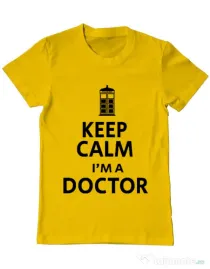Tricou ADLER barbat I'm a doctor Galben