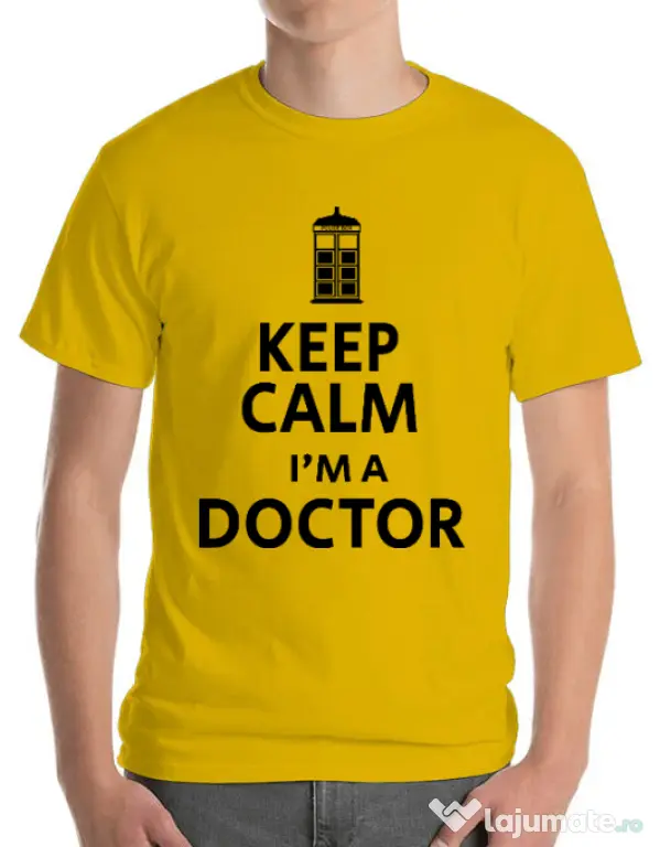 Tricou ADLER barbat I'm a doctor Galben