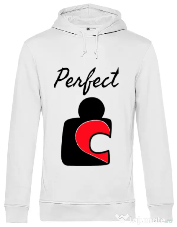 Hoodie barbat cu gluga Perfect match 1 Alb