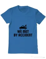 Tricou ADLER barbat We met by accident Albastru azuriu