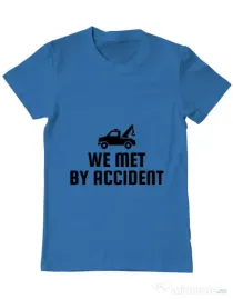 Tricou ADLER barbat We met by accident Albastru azuriu