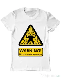 Tricou ADLER barbat Do not make me angry Alb