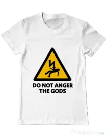 Tricou ADLER barbat Do not anger the gods Alb