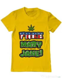 Tricou ADLER barbat Free Mary Jane Galben